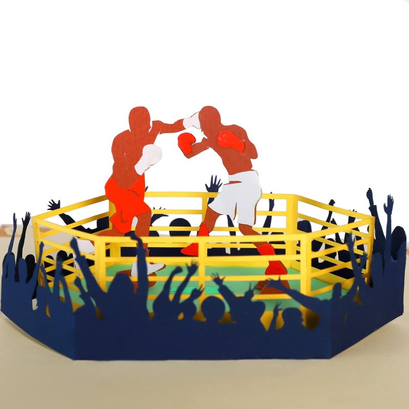 CUTE POPUP Captivating 3D Boxing Pop Up Card - Premium Handcrafted Motivational Greeting Card - Mesmerizing Boxer Fighter Design for Father's Day, Mother's Day, Veteran's Day (Inspiring Gift) - Image 1